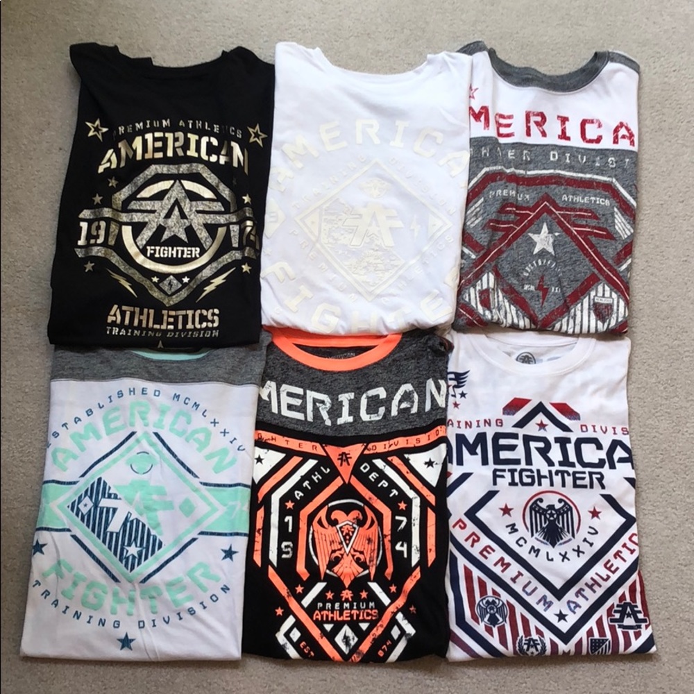 American Fighter Shirt Lot (6) Size Large!
